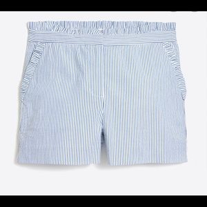 J. Crew Seersucker Ruffle Shorts
